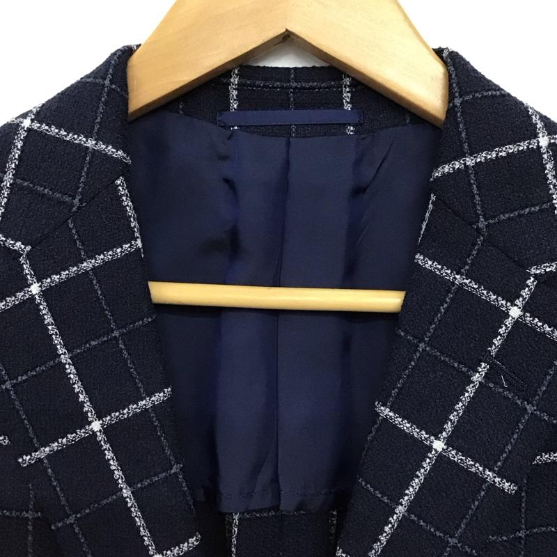 ユナイテッドアローズ UNITED ARROWS ジャケット、上着 ジャケット、ブレザー カジュアルジャケット アウター カラージャケット 44 チェック 紺 / ネイビー /  メンズ USED 古着 中古 10150869
