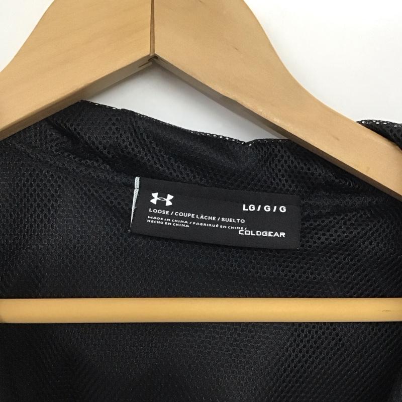アンダーアーマー UNDER ARMOUR ジャケット、上着 ジャンパー、ブルゾン ジップアップジャケット ナイロンジャケットパーカー アウター L ロゴ、文字 黒 / ブラック /  メンズ USED 古着 中古 10141685