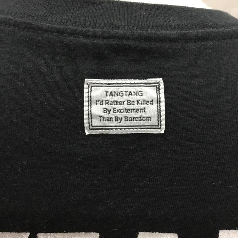 タンタン TANG TANG Tシャツ 半袖 半袖カットソー プリントTシャツ クルーネックカットソー XL ロゴ、文字 黒 / ブラック /  メンズ USED 古着 中古 10116237