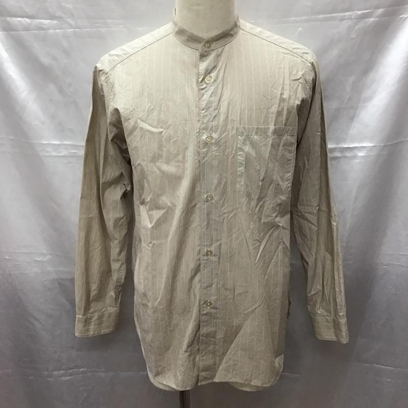 シップス SHIPS シャツ、ブラウス 長袖 111-10-0403 バンドカラー L ストライプ ベージュ / ベージュ /  メンズ USED 古着 中古 10112397