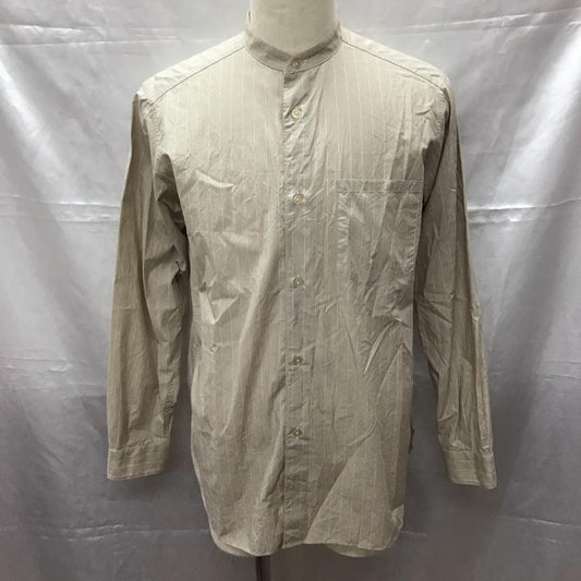 シップス SHIPS シャツ、ブラウス 長袖 111-10-0403 バンドカラー L ストライプ ベージュ / ベージュ /  メンズ USED 古着 中古 10112397