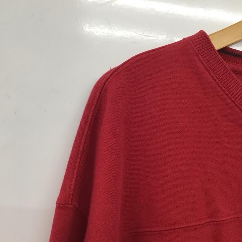 ノーティカ NAUTICA トレーナー 長袖 長袖スウェット カットソー クルーネック XL ロゴ、文字 赤 / レッド /  メンズ USED 古着 中古 10132269