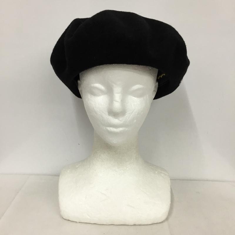 ヘリテイジ HERITAGE 帽子 ベレー帽 フランス製 LAULHERE CAMPAN ウール ワンポイント 黒 / ブラック /  メンズ USED 古着 中古 10143659