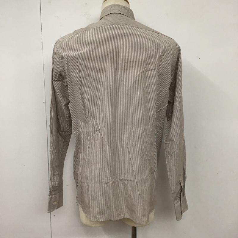 ビームスライツ BEAMS LIGHTS シャツ、ブラウス 長袖 ボタンダウン XL ストライプ 白 / ホワイト / X 茶 / ブラウン /  メンズ USED 古着 中古 10118109