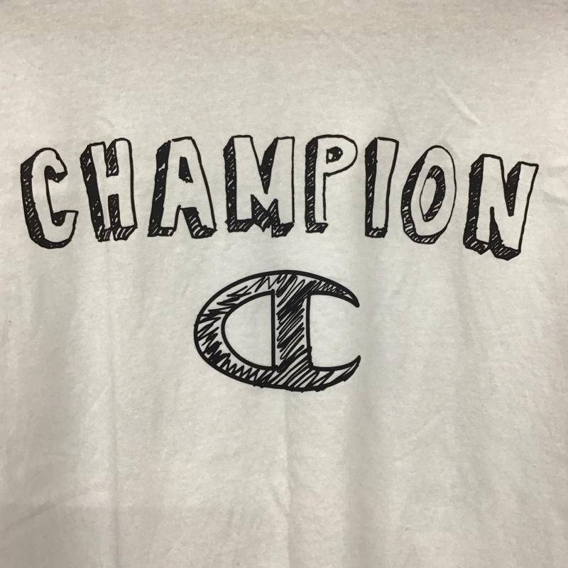 チャンピオン Champion Tシャツ 半袖 C8-V302R プリントTシャツ クルーネックカットソー L ロゴ、文字 白 / ホワイト /  メンズ USED 古着 中古 10130556