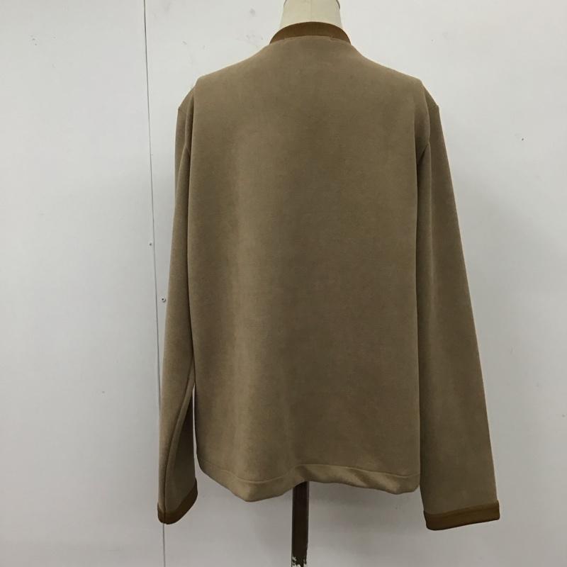 クロコダイル CROCODILE カーディガン 長袖 0202-35256 ノーカラージャケット L ワンポイント 茶 / ブラウン /  レディース USED 古着 中古 10120602