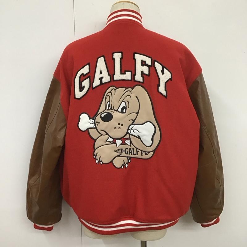 ガルフィー GALFY ジャケット、上着 ジャンパー、ブルゾン 113003 アウター スタジャン わんわん大学 犬 ジャケット L ロゴ、文字 赤 / レッド / X 茶 / ブラウン /  メンズ USED 古着 中古 10107803