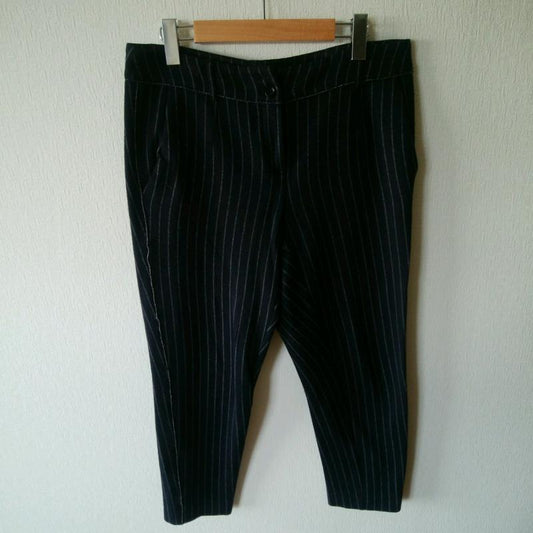 マレーラ MARELLA ボトムス ボトムス クロップドパンツ 44 ストライプ 紺 / ネイビー /  レディース USED 古着 中古 10016693