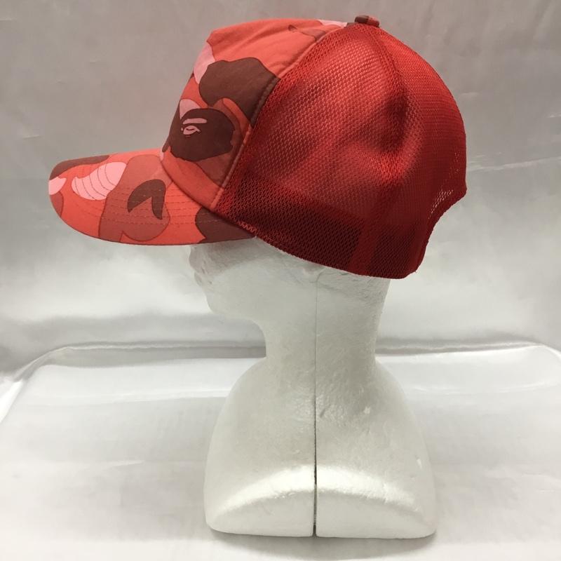 アベイシングエイプ A BATHING APE 帽子 キャップ メッシュ カモ柄 FREE カモフラージュ柄・迷彩 赤 / レッド /  メンズ USED 古着 中古 10109197