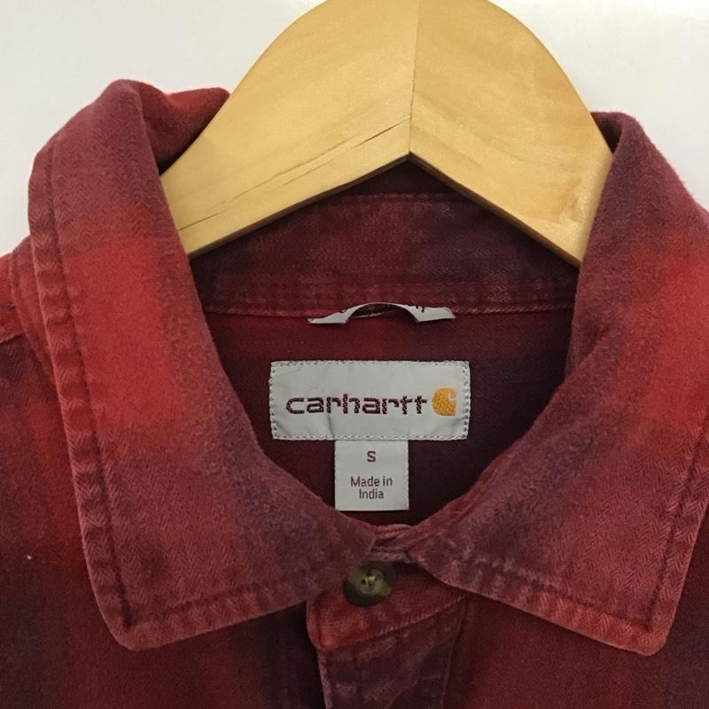 カーハート Carhartt シャツ、ブラウス 長袖 103822 608 チェックシャツ コットン S ロゴ、文字 赤 / レッド /  メンズ USED 古着 中古 10144706