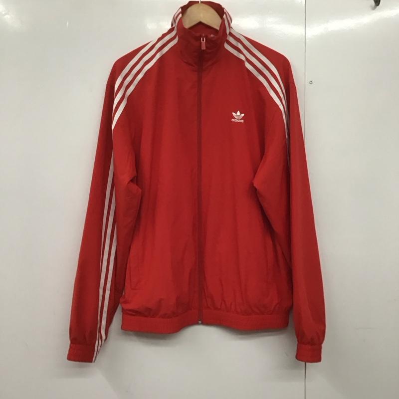 アディダス adidas ジャケット、上着 ジャンパー、ブルゾン iv9336 ジャケット ジャージ ジップアップ M ロゴ、文字 赤 / レッド /  メンズ USED 古着 中古 10143229