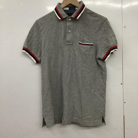 トミーヒルフィガー TOMMY HILFIGER ポロシャツ 半袖 半袖ポロシャツ カラーシャツ 半袖カットソー S 無地 灰 / グレー /  メンズ USED 古着 中古 10149616