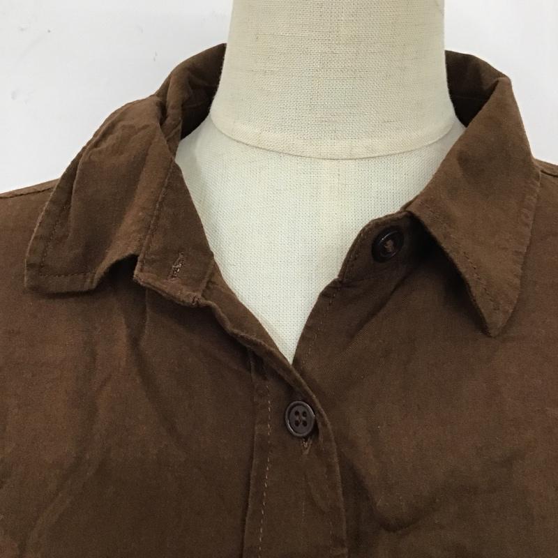 ローリーズファーム LOWRYS FARM シャツ、ブラウス 長袖 FREE 無地 茶 / ブラウン /  レディース USED 古着 中古 10105876