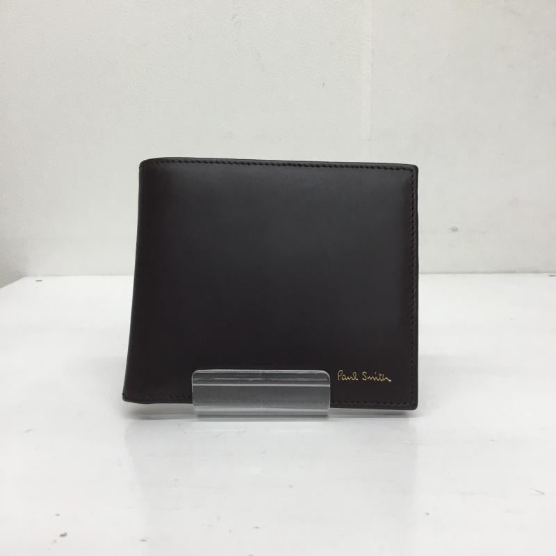 ポールスミス Paul Smith 財布 二つ折り ボーダー柄 ダークブラウン / ダークブラウン /  メンズ USED 古着 中古 10106165