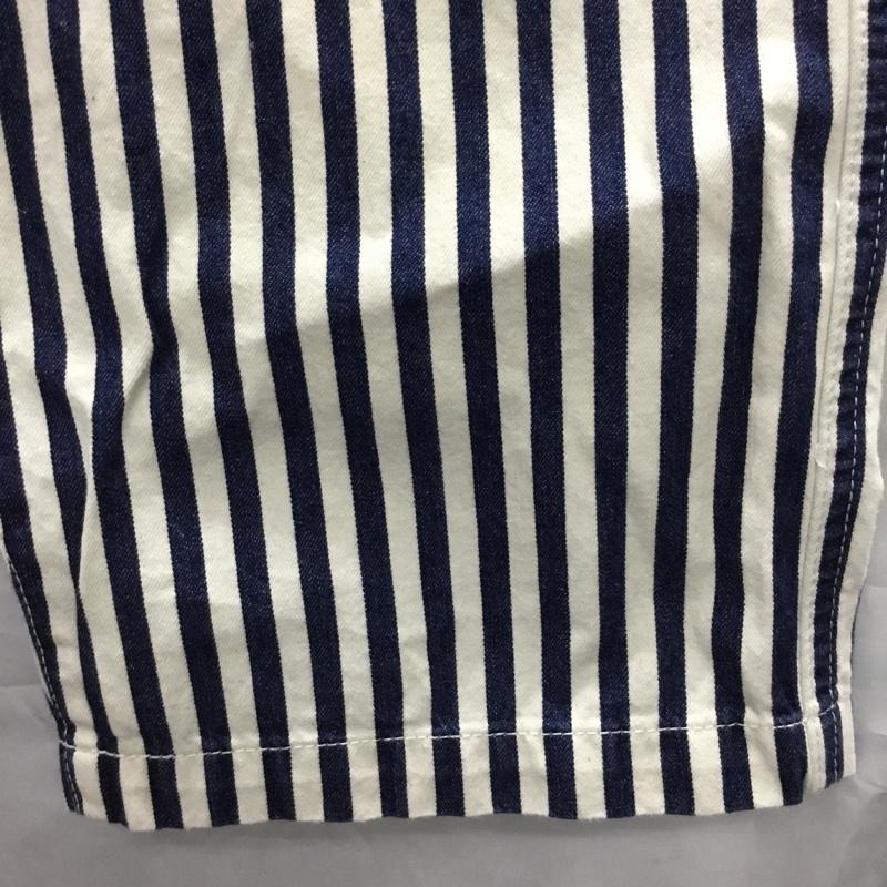 トミー TOMMY パンツ ショートパンツ M ロゴ、文字 X ストライプ 白 / ホワイト / X 青 / ブルー /  メンズ USED 古着 中古 10108740