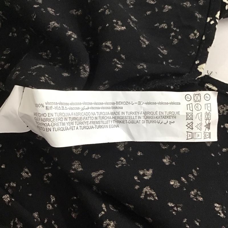 ザラ ZARA シャツ、ブラウス 長袖 9006 163 800 リボンタイ L 総柄 黒 / ブラック /  レディース USED 古着 中古 10143855