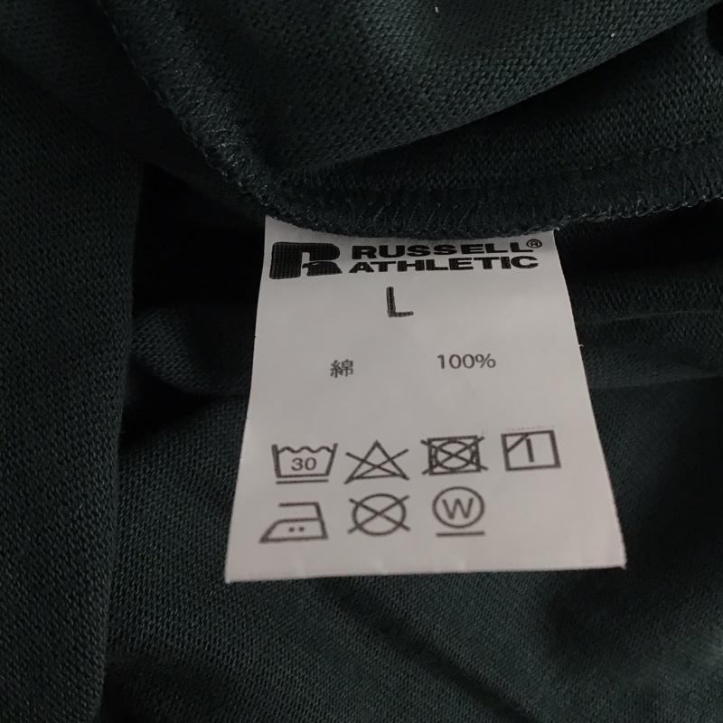 ラッセルアスレティック Russell Athletic Tシャツ 半袖 半袖カットソー プリントTシャツ クルーネックカットソー L ロゴ、文字 緑 / グリーン /  メンズ USED 古着 中古 10140524