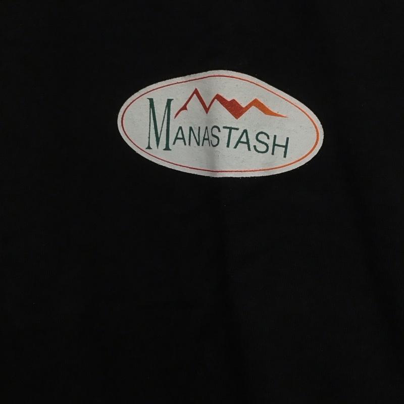 マナスタッシュ MANASTASH Tシャツ 半袖 半袖カットソー プリントカットソー クルーネック XXL ロゴ、文字 黒 / ブラック /  メンズ USED 古着 中古 10142634