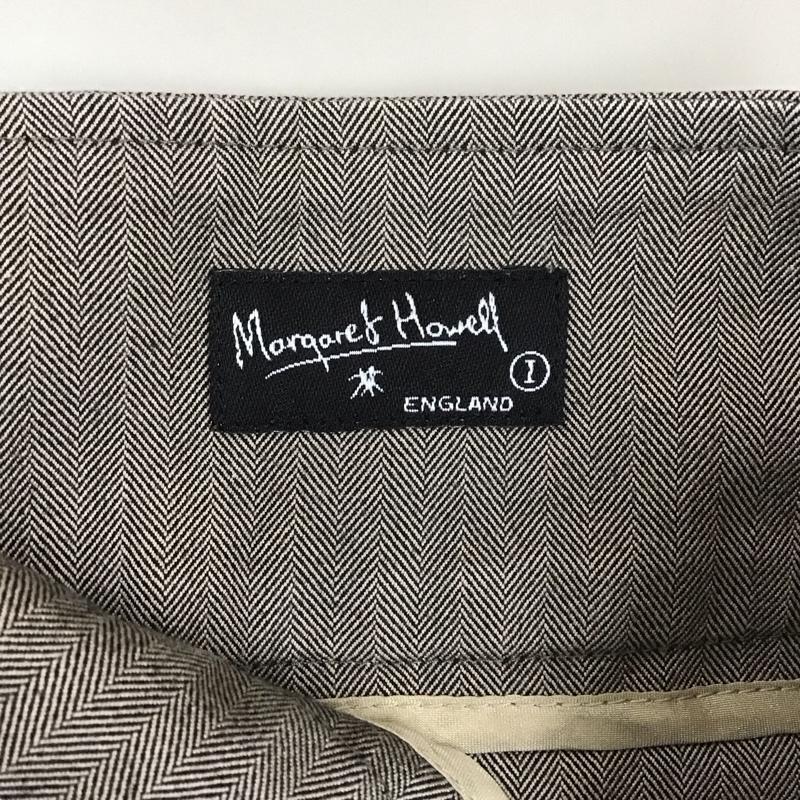 マーガレットハウエル MARGARET HOWELL スカート ひざ丈スカート MHW0641 コットン ヘリンボーン 1  茶 / ブラウン /  レディース USED 古着 中古 10114880