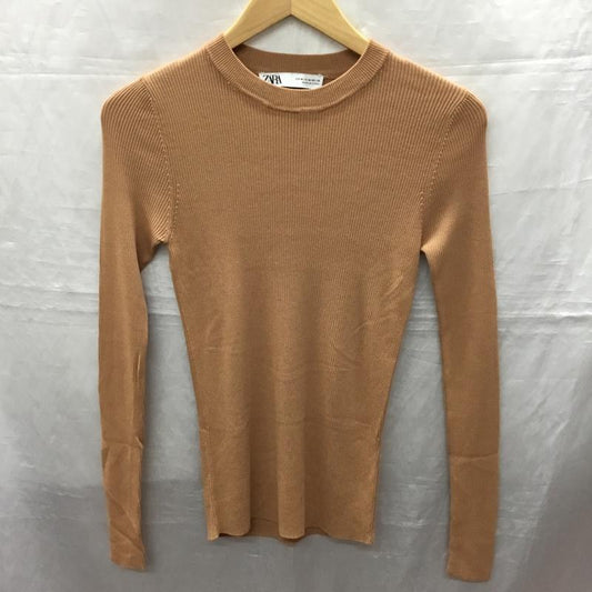 ザラ ZARA カットソー 長袖 M 無地 ベージュ / ベージュ /  レディース USED 古着 中古 10121993