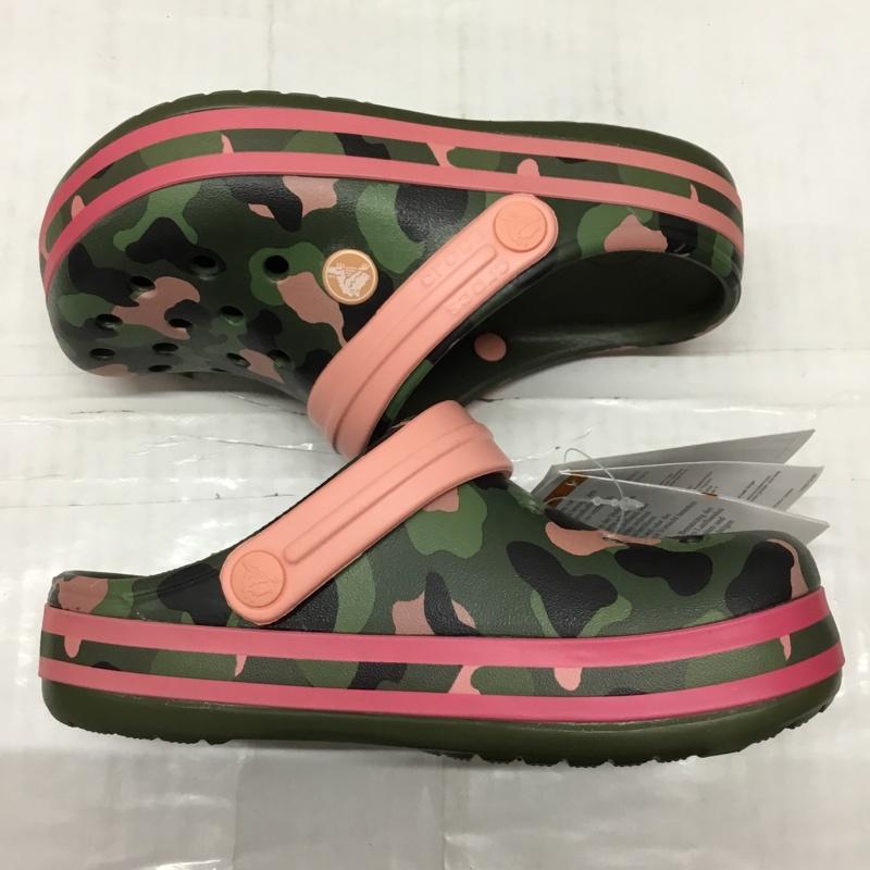 クロックス crocs シューズ シューズ 205532 crocband multi graphic clog 20cm キッズ サンダル 20.0cm カモフラージュ柄・迷彩 マルチカラー / マルチカラー /  ガールズ USED 古着 中古 10110663