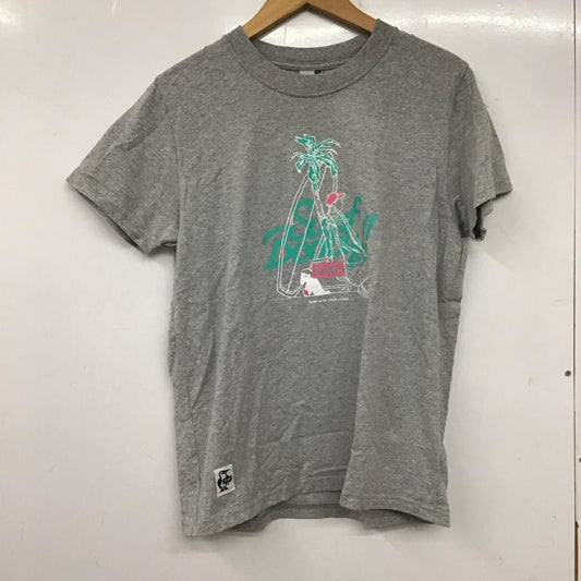 チャムス CHUMS Tシャツ 半袖 L ロゴ、文字 X プリント 灰 / グレー /  レディース USED 古着 中古 10137177