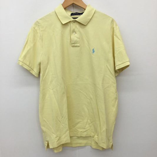 ポロラルフローレン POLO RALPH LAUREN カットソー 半袖 ポロシャツ L ロゴ、文字 黄 / イエロー /  メンズ USED 古着 中古 10136803