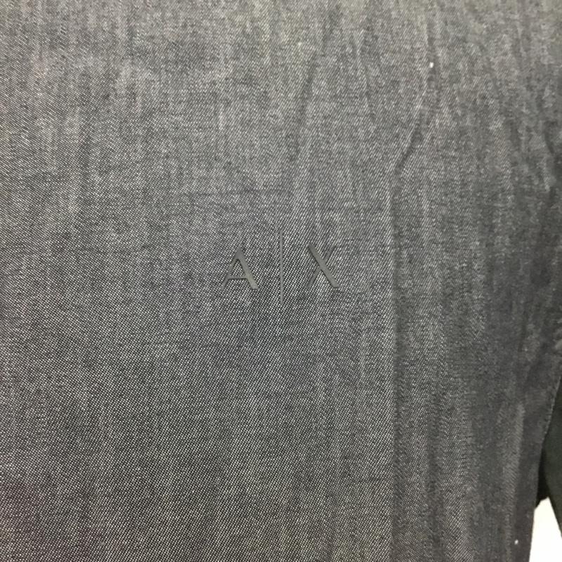アルマーニエクスチェンジ ARMANI EXCHANGE シャツ、ブラウス 半袖 6ZZC52 ZNZQZ M ロゴ、文字 紺 / ネイビー /  メンズ USED 古着 中古 10119739