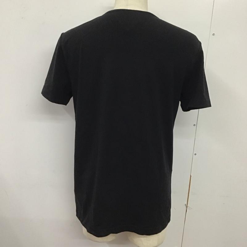 トミーヒルフィガー TOMMY HILFIGER Tシャツ 半袖 半袖カットソー プリントTシャツ Vネックカットソー XL ロゴ、文字 黒 / ブラック /  メンズ USED 古着 中古 10124350