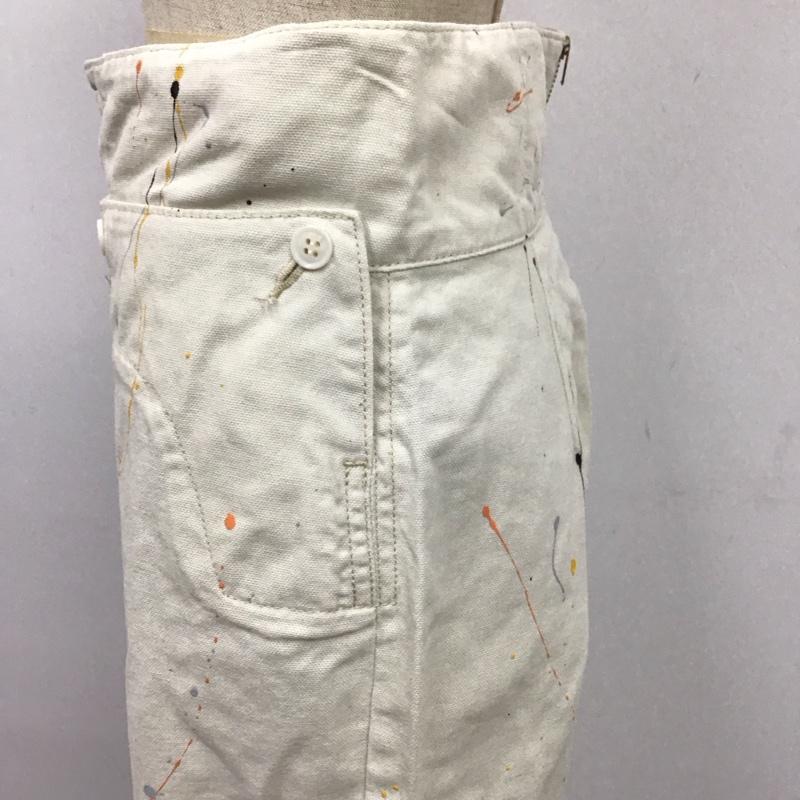 マウジー MOUSSY ボトムス ボトムス 010ESB11-0690 HW SPLASH MARINE WIDE PT ペイント ハイウエストワイドストレートパンツ 2  アイボリー / アイボリー /  レディース USED 古着 中古 10113989