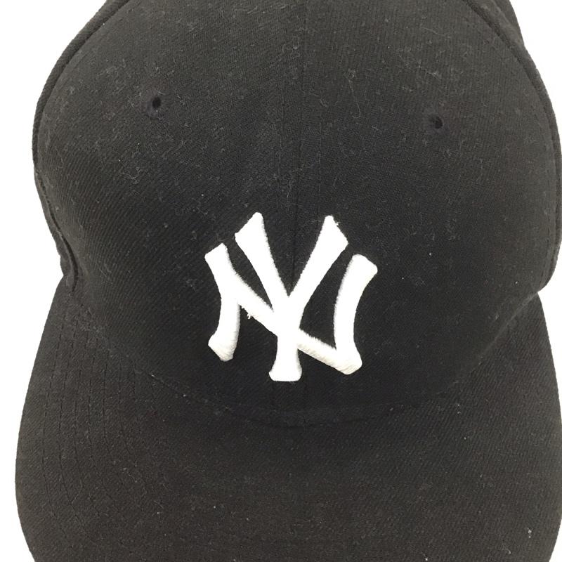 ニューエラ NEW ERA 帽子 キャップ NY ニューヨークヤンキース 59FIFTY 59.6cm ロゴ、文字 黒 / ブラック /  メンズ USED 古着 中古 10139355