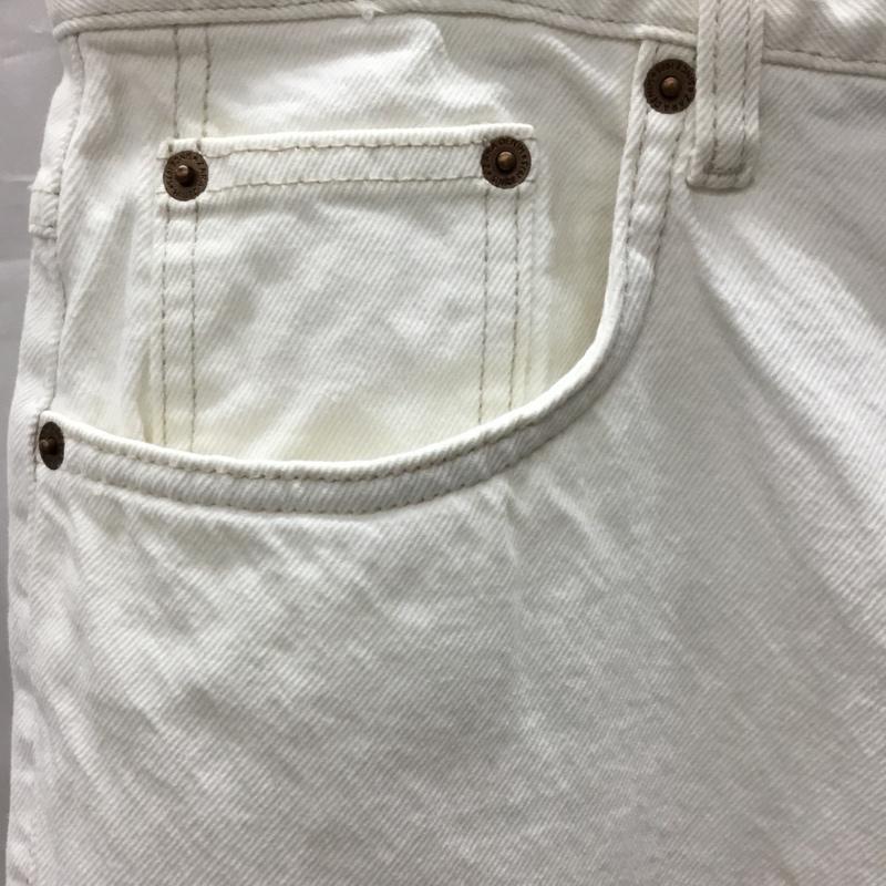 ザラ ZARA パンツ デニム、ジーンズ デニムパンツ ストレートパンツ ワイドパンツ カジュアルパンツ 切りっぱなし 44インチ 無地 白 / ホワイト /  メンズ USED 古着 中古 10120256