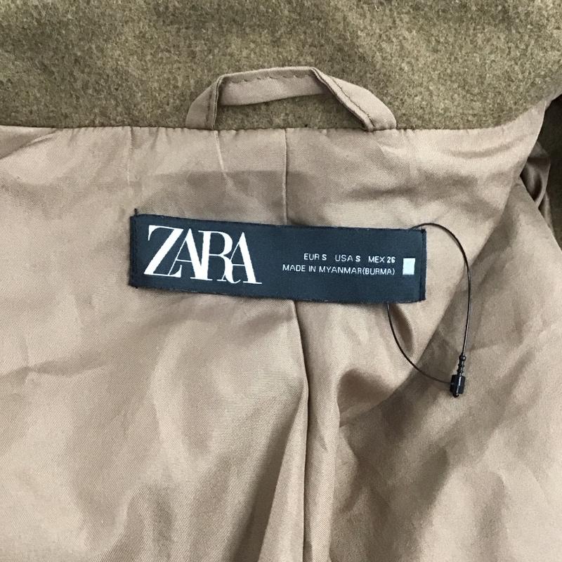 ザラ ZARA コート コート一般 ロングコート ロングジャケット カラージャケット アウター S 無地 茶 / ブラウン /  レディース USED 古着 中古 10124567
