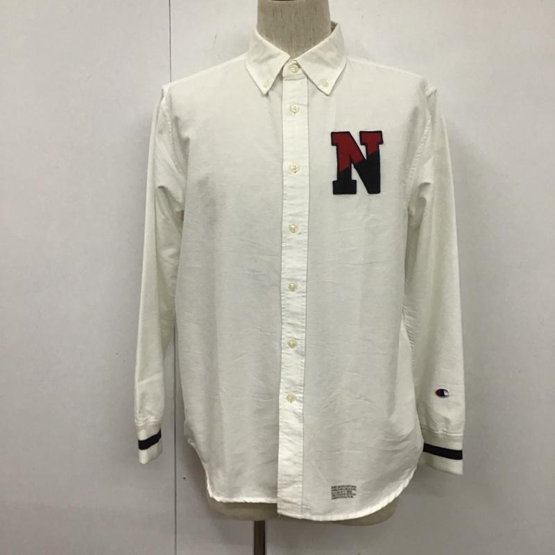 チャンピオン Champion シャツ、ブラウス 長袖 ボタンダウンシャツ L 無地 白 / ホワイト /  メンズ USED 古着 中古 10106078