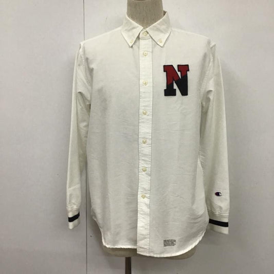 チャンピオン Champion シャツ、ブラウス 長袖 ボタンダウンシャツ L 無地 白 / ホワイト /  メンズ USED 古着 中古 10106078