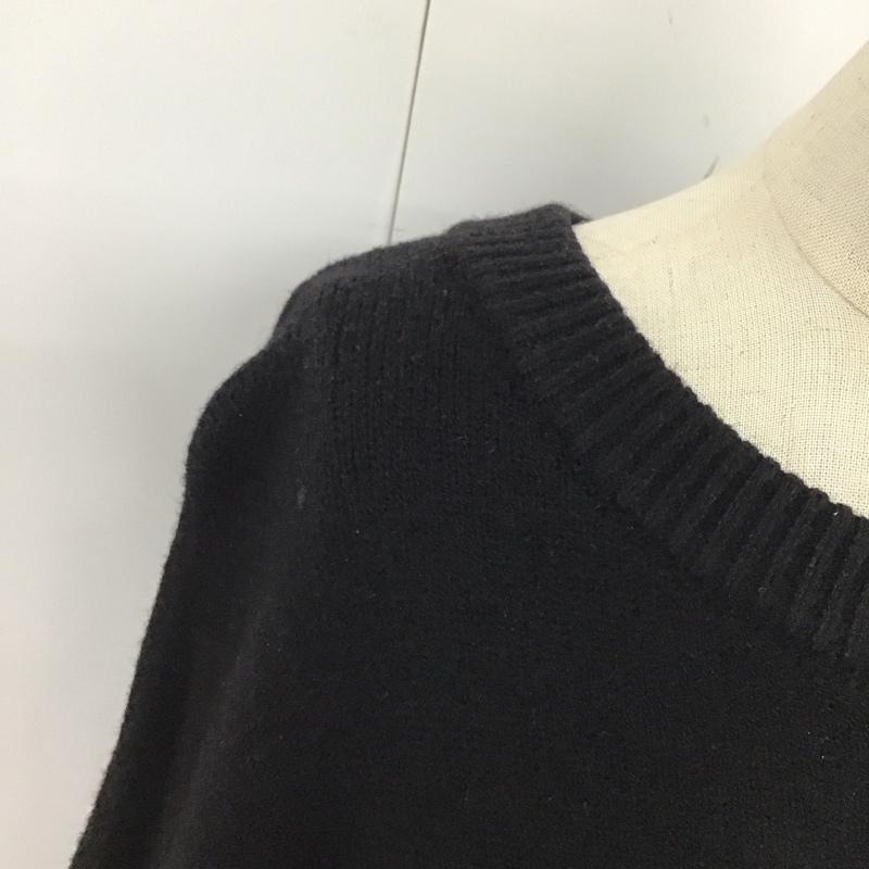 ザラ ZARA ニット、セーター 長袖 9667 125 105 クルーネック M ボーダー柄 黒 / ブラック / X 白 / ホワイト /  レディース USED 古着 中古 10121878