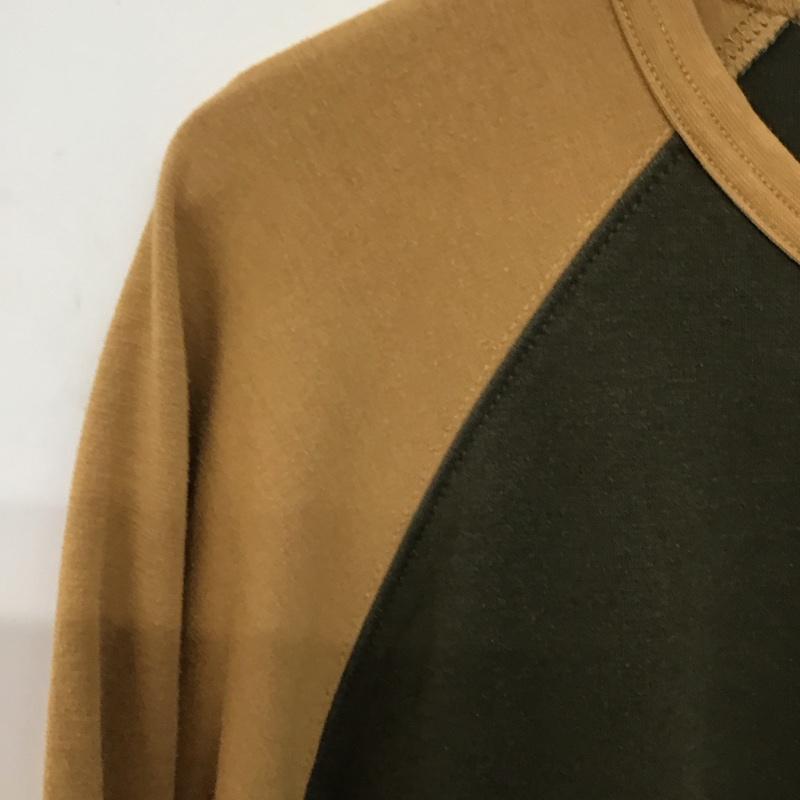 ナイキ NIKE カットソー 長袖 長袖カットソー プリントカットソー クルーネック ラグラン XXL ロゴ、文字 ベージュ / ベージュ / X カーキ / カーキ /  メンズ USED 古着 中古 10148493