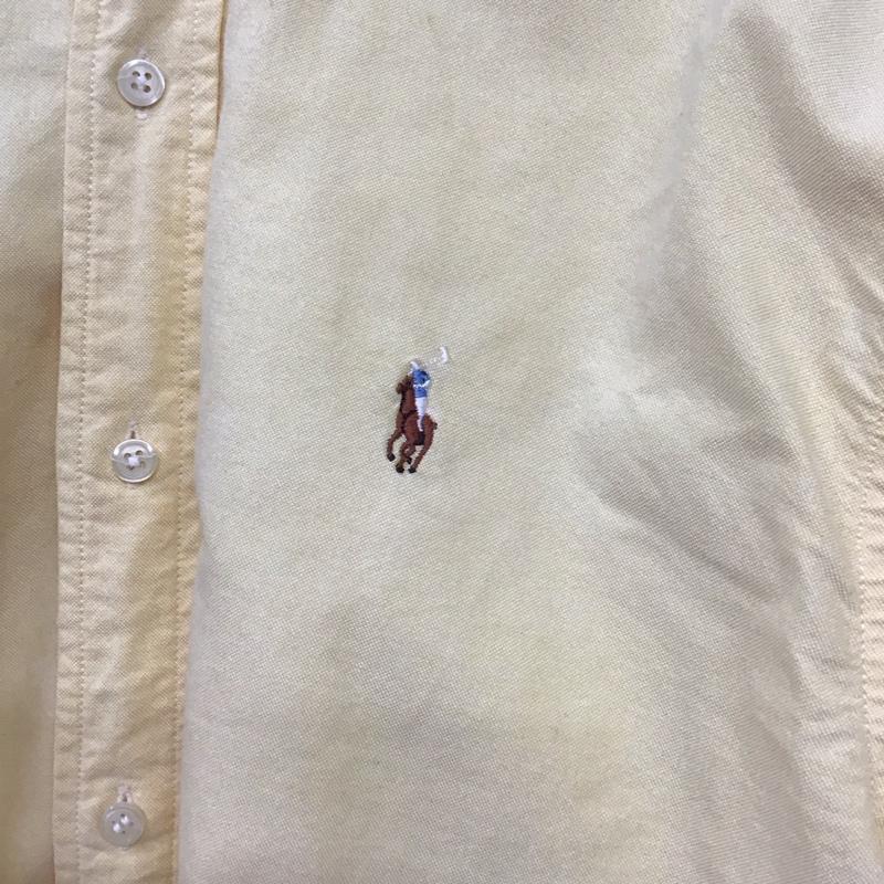 ポロバイラルフローレン Polo by RALPH LAUREN シャツ、ブラウス 長袖 長袖シャツ 無地シャツ カラーシャツ ボタンダウンシャツ M ロゴ、文字 黄 / イエロー /  メンズ USED 古着 中古 10131160