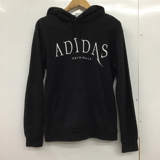 アディダス adidas パーカー 長袖 長袖パーカー プルオーバーパーカー スウェット S ロゴ、文字 黒 / ブラック /  メンズ USED 古着 中古 10148943