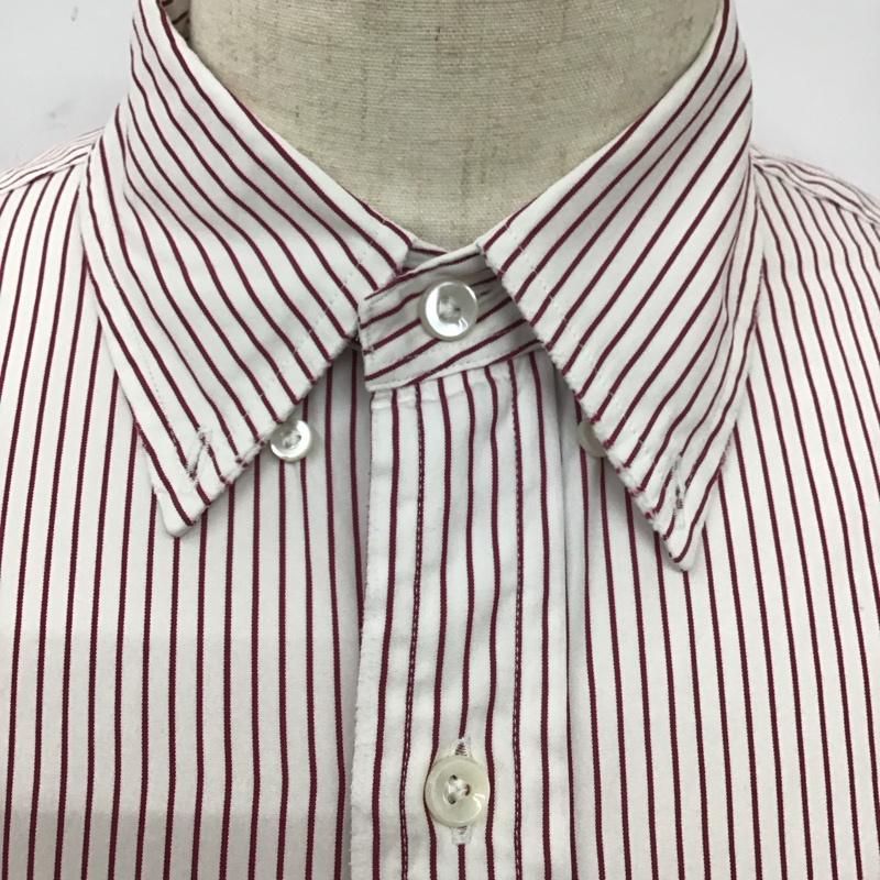 ラルフローレン RALPHLAUREN シャツ、ブラウス 長袖 長袖シャツ カラーシャツ ポケットシャツ 長袖カットソー ストライプシャツ L ストライプ 白 / ホワイト / X 赤 / レッド /  メンズ USED 古着 中古 10112806