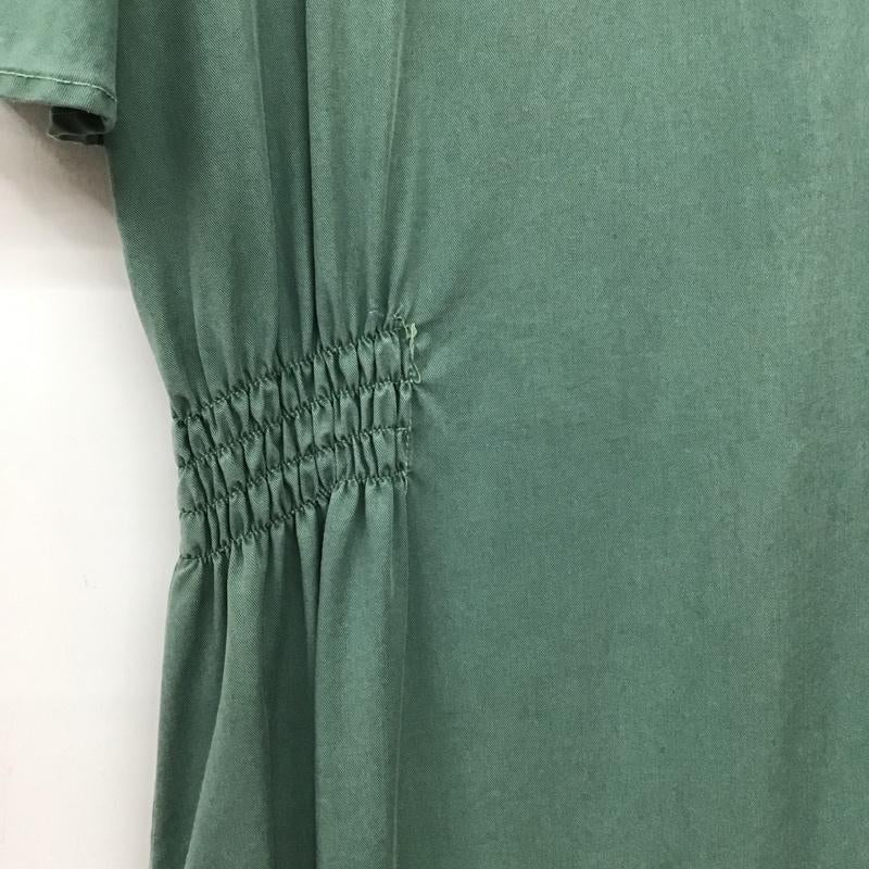 ザラ ZARA ワンピース ひざ丈スカート 半袖ワンピース フロントボタン M 無地 カーキ / カーキ /  レディース USED 古着 中古 10145175