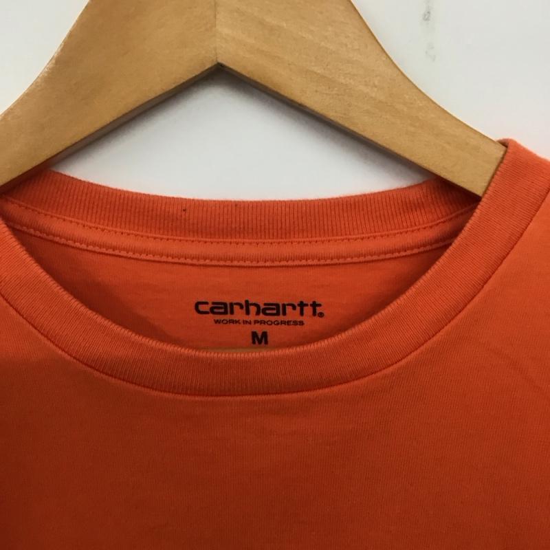 カーハート Carhartt Tシャツ 半袖 半袖カットソー プリントTシャツ クルーネックカットソー M ロゴ、文字 橙 / オレンジ /  メンズ USED 古着 中古 10140313