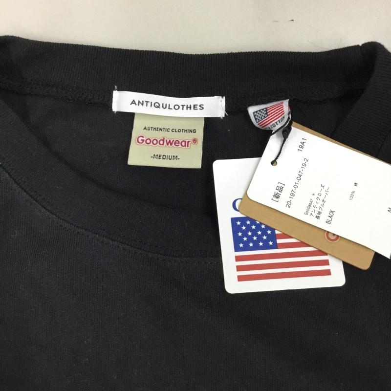 アンティクローズ ANTIQULOTHES Tシャツ 長袖 20-197-01-047-19-2 Goodwear ロンT クルーネック M 無地 黒 / ブラック /  メンズ USED 古着 中古 10119305