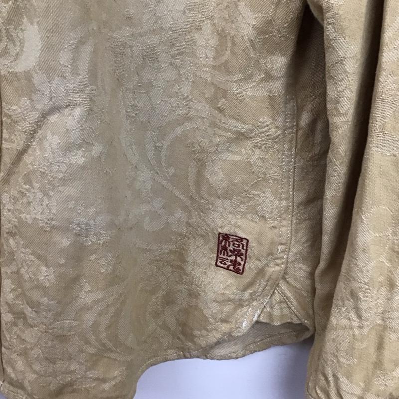 カラクリダマシイ 絡繰魂 シャツ、ブラウス 長袖 長袖シャツ 刺繍シャツ カラーシャツ XXL 刺繍 ベージュ / ベージュ /  メンズ USED 古着 中古 10149532