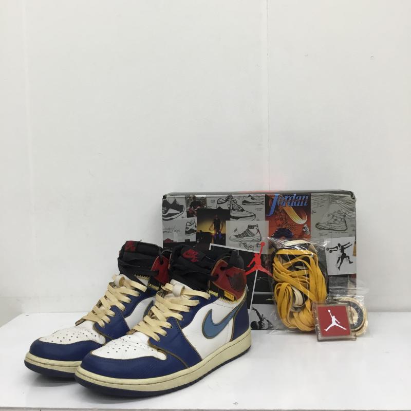 ナイキ NIKE スニーカー スニーカー Union × Nike Air Jordan 1 Retro High OG NRG Storm Blue/Varsity Red ユニオン 27.0cm ロゴ、文字 青 / ブルー /  メンズ USED 古着 中古 10112685