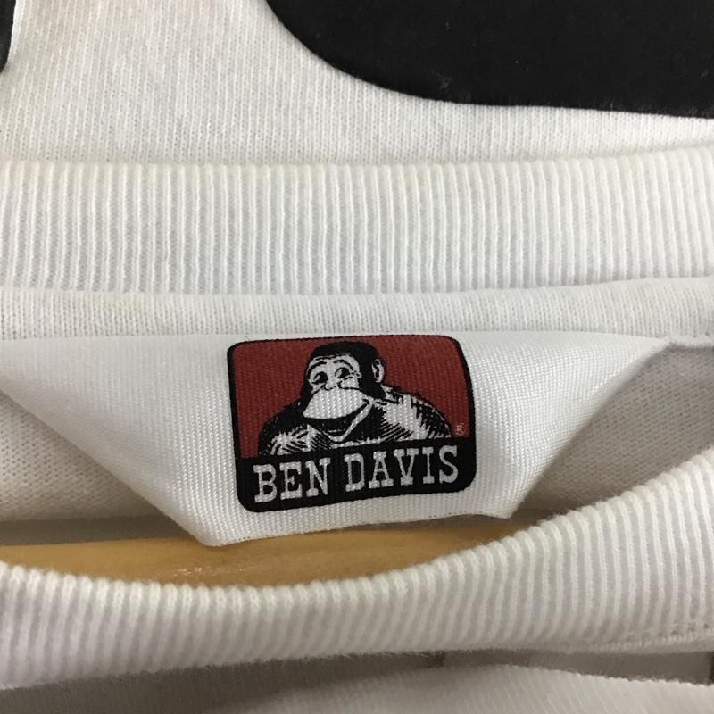 ベンデイビス BEN DAVIS カットソー 長袖 長袖カットソー プリントカットソー クルーネック M プリント 白 / ホワイト /  メンズ USED 古着 中古 10133627