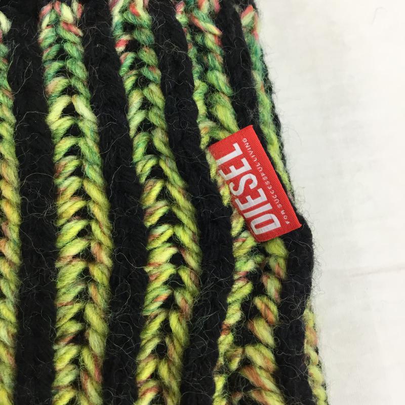 ディーゼル DIESEL 帽子 ニット帽 ユニセックス FREE  黒 / ブラック / X 緑 / グリーン / X 桃 / ピンク /  メンズ USED 古着 中古 10140572