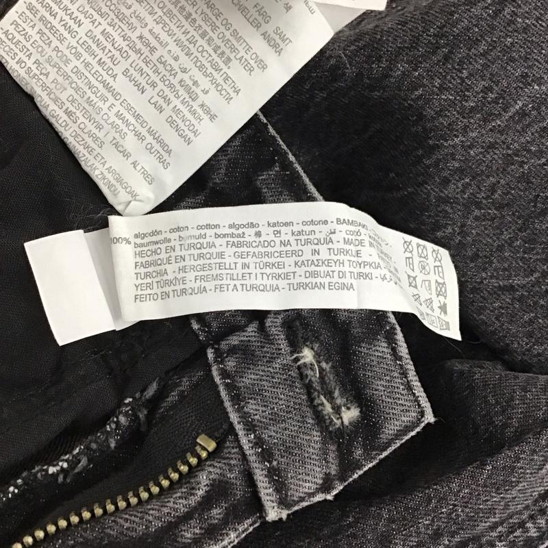ザラ ZARA スカート ロングスカート 6164 187 800 デニム スリット カットオフ XS 無地 黒 / ブラック /  レディース USED 古着 中古 10120593