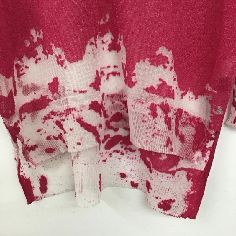 ディーゼル DIESEL ニット、セーター 長袖 長袖ニットカットソー Vネック セーター XXS プリント マゼンタ / マゼンタ /  レディース USED 古着 中古 10147648