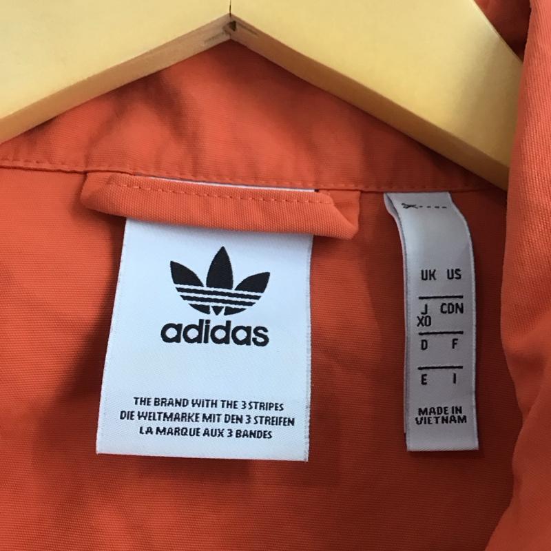 アディダス adidas ジャケット、上着 ジャンパー、ブルゾン dv3171 コーチジャケット ジップアップジャケット アウター ロゴ、文字 白 / ホワイト / X 橙 / オレンジ /  メンズ USED 古着 中古 10141009